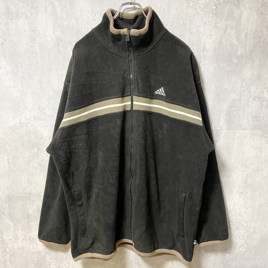 古着　used　adidas アディダス　長袖フルジップフリースジャケット　トラックジャケット　ビックシルエット　XXLサイズ