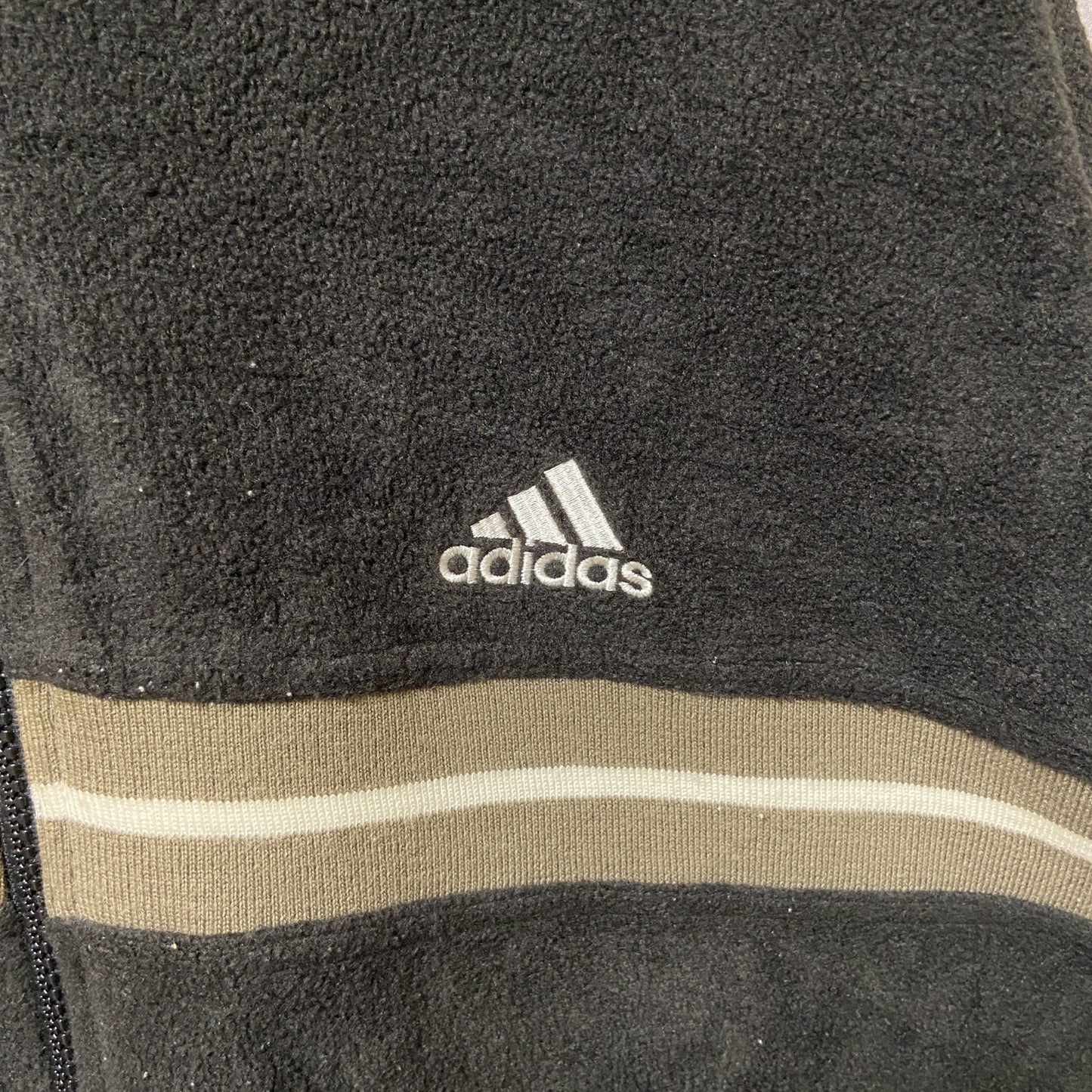 古着　used　adidas アディダス　長袖フルジップフリースジャケット　トラックジャケット　ビックシルエット　XXLサイズ