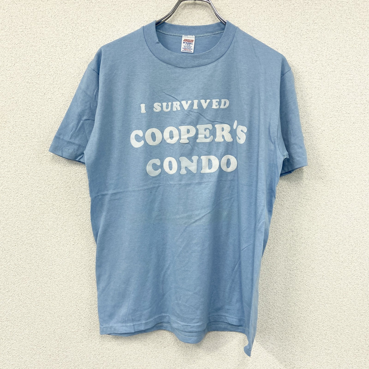 JERZEES　ジャージーズ　半袖プリントTシャツ　ヴィンテージ　シングルステッチ　青　ライトブルー　XLサイズ　古着