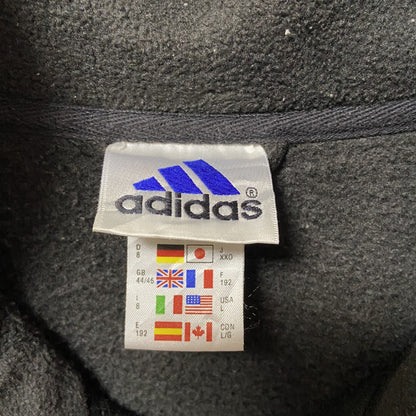 古着　used　adidas アディダス　長袖フルジップフリースジャケット　トラックジャケット　ビックシルエット　XXLサイズ