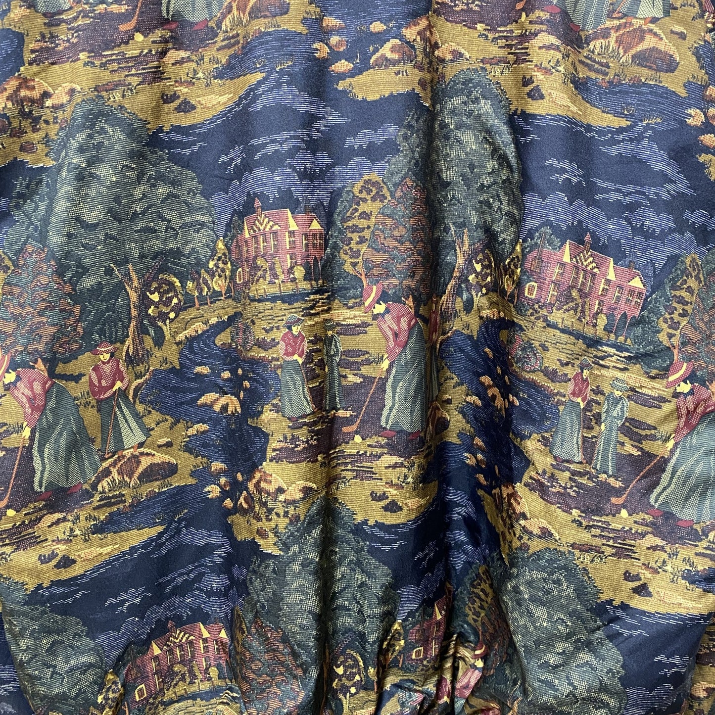 古着 used　長袖総柄ナイロンプルオーバー　デザインブルゾン　ゴルフ　レトロ　ヴィンテージ　派手柄　個性的　秋冬服