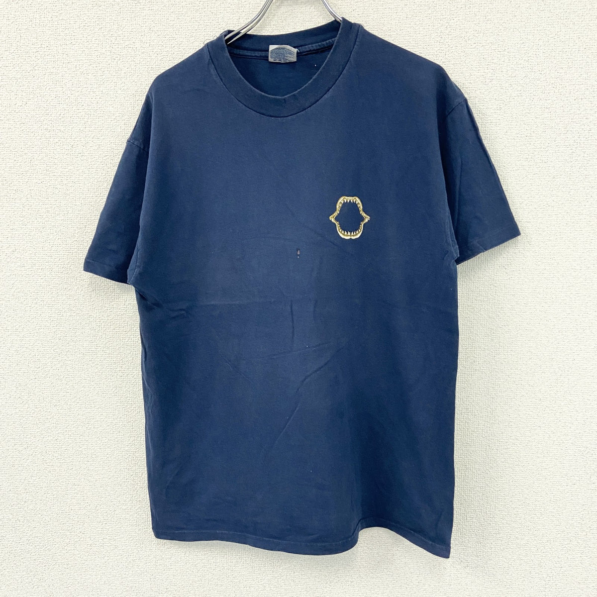 Hanes　ヘインズ　半袖プリントTシャツ　シングルステッチ　ヴィンテージ　紺　ネイビー　Lサイズ　古着
