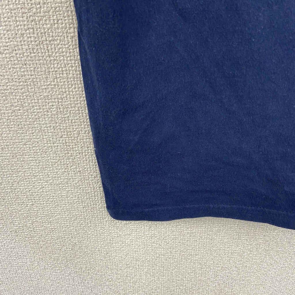 Hanes　ヘインズ　半袖プリントTシャツ　シングルステッチ　ヴィンテージ　紺　ネイビー　Lサイズ　古着