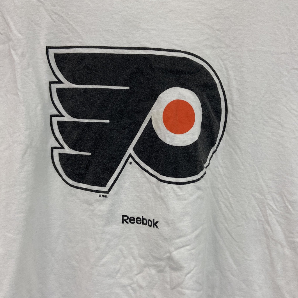 Reebok　リーボック　半袖プリントTシャツ　白　ホワイト　2XLサイズ　古着