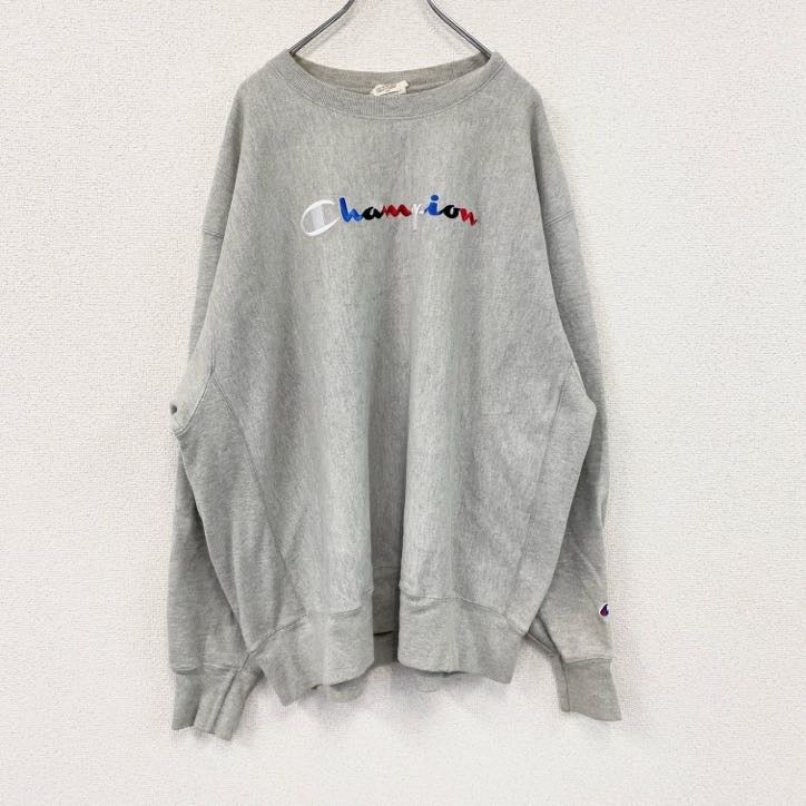 Champion　チャンピオン　リバースウィーブ　スウェット/トレーナー　ビッグシルエット　現行　刺繍ロゴ　灰色　グレー　2XLサイズ　古着