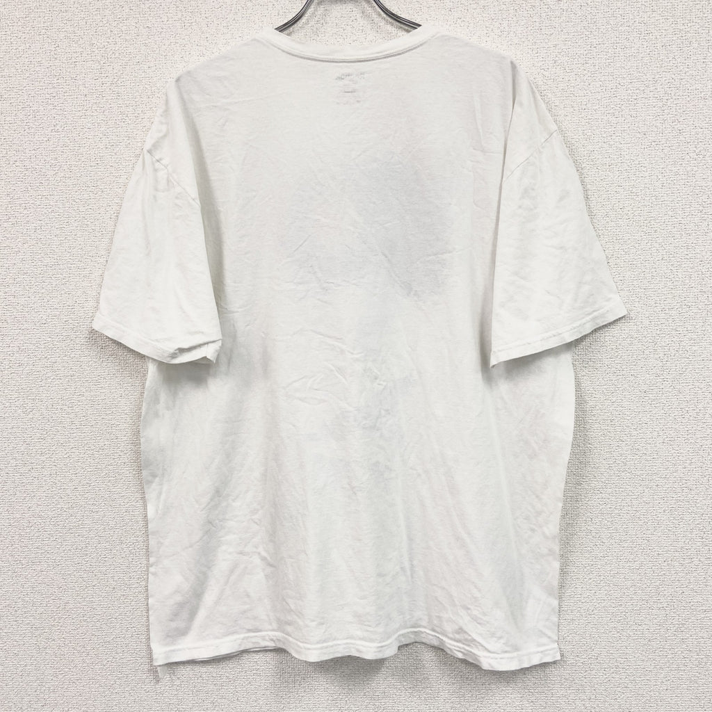 Reebok　リーボック　半袖プリントTシャツ　白　ホワイト　2XLサイズ　古着