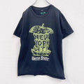 OLEE TEXTILE　半袖プリントTシャツ　NEW YYORK CITY　Apple　リンゴ　黒　ブラック　Lサイズ　古着