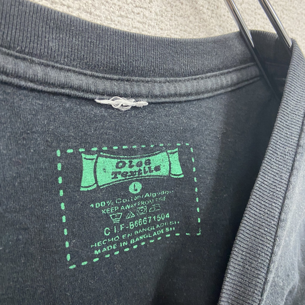 OLEE TEXTILE　半袖プリントTシャツ　NEW YYORK CITY　Apple　リンゴ　黒　ブラック　Lサイズ　古着