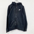 NIKE　ナイキ　フルジップスウェットパーカー/フーディー　スウッシュ　黒　ブラック　XSサイズ トレーナー スウェットトップス フード付き 古着
