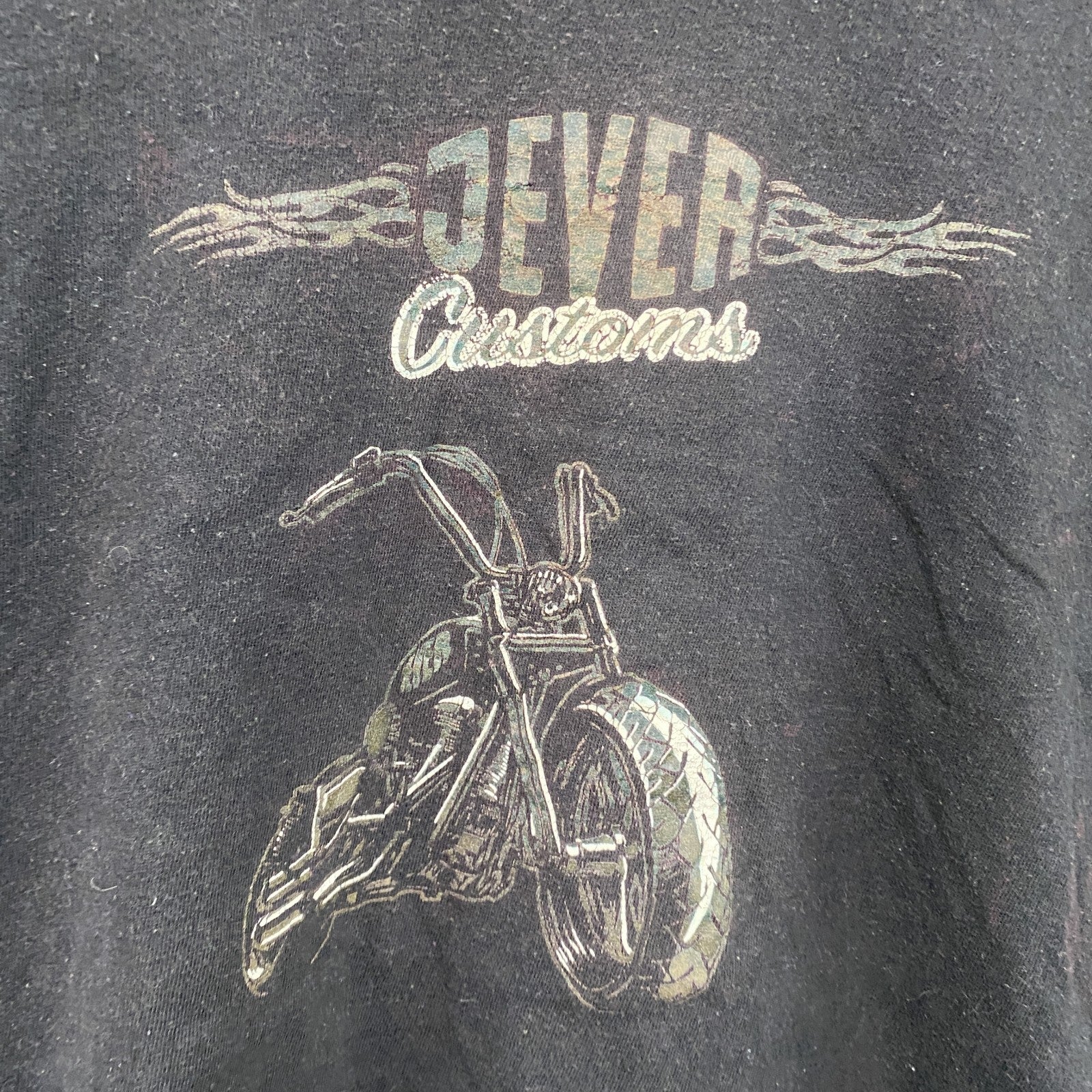 JEVER　Thunderbike　半袖プリントTシャツ　ハーレーダビッドソン　バイク　黒　ブラック　XLサイズ　古着