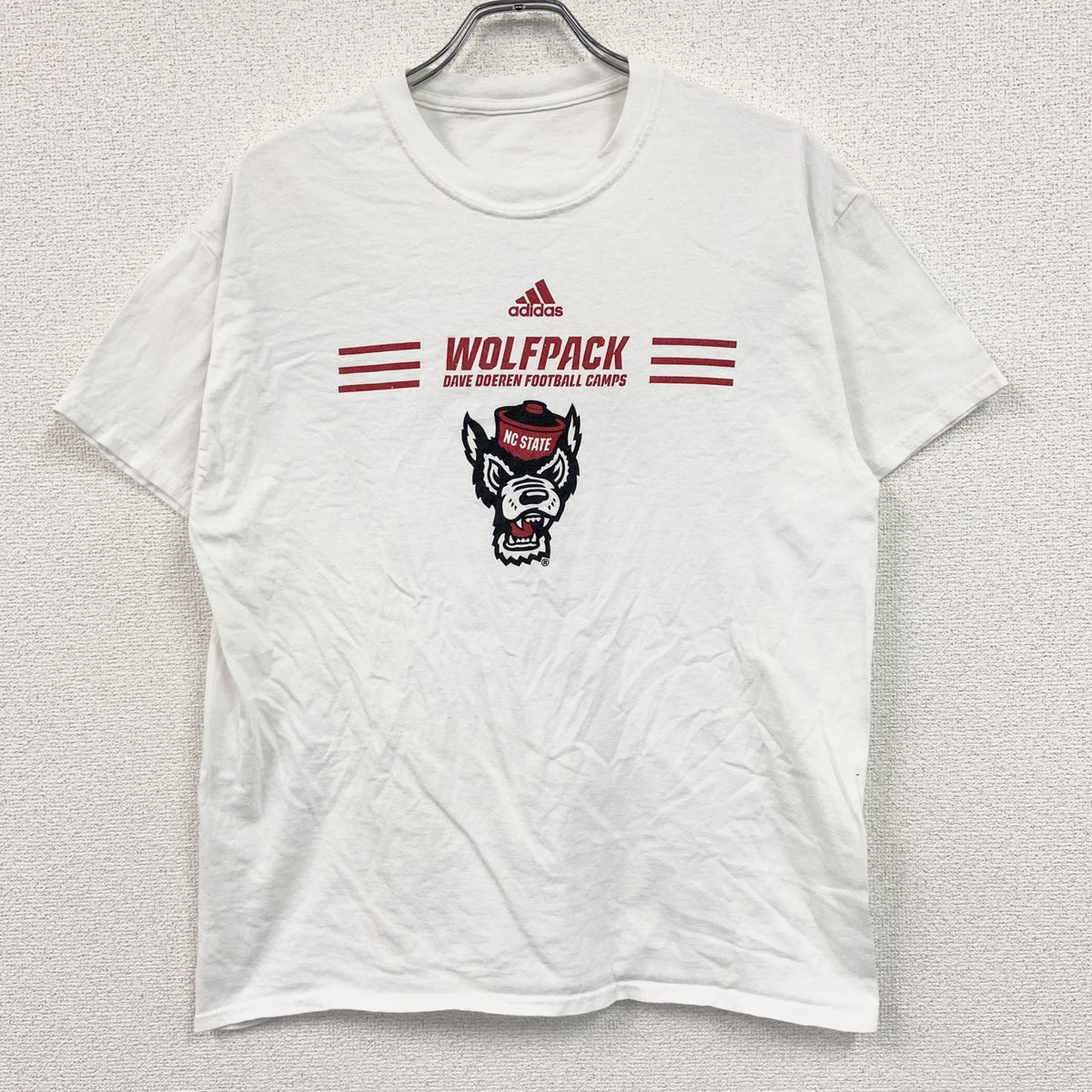 adidas　アディダス　半袖プリントTシャツ　白　ホワイト　古着