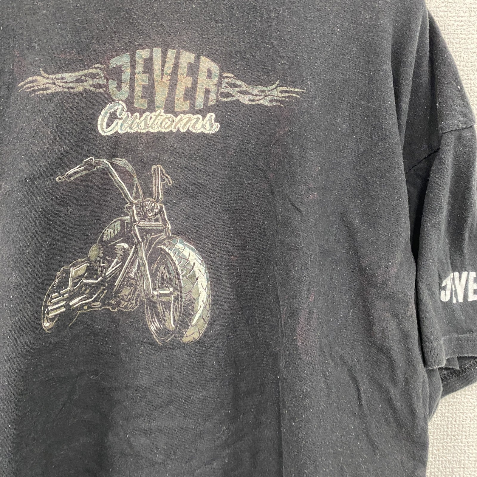 JEVER　Thunderbike　半袖プリントTシャツ　ハーレーダビッドソン　バイク　黒　ブラック　XLサイズ　古着