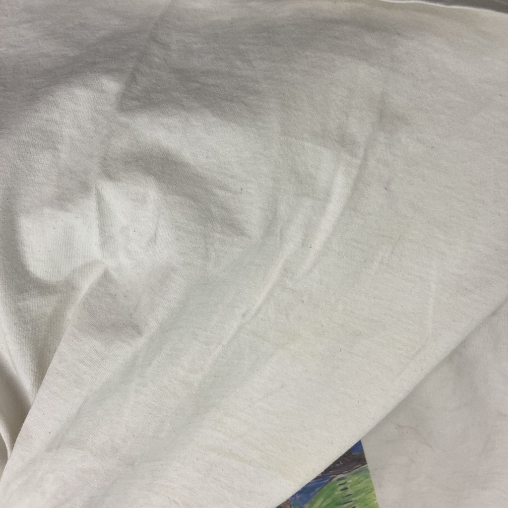 ～00s　半袖プリントTシャツ　アートT　スケッチデザイン　両面プリント　ヴィンテージ　白　ホワイト　古着