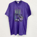 80s　SPORTSMAN　半袖プリントTシャツ　ヴィンテージ　シングルステッチ　紫　パープル　XLサイズ　古着