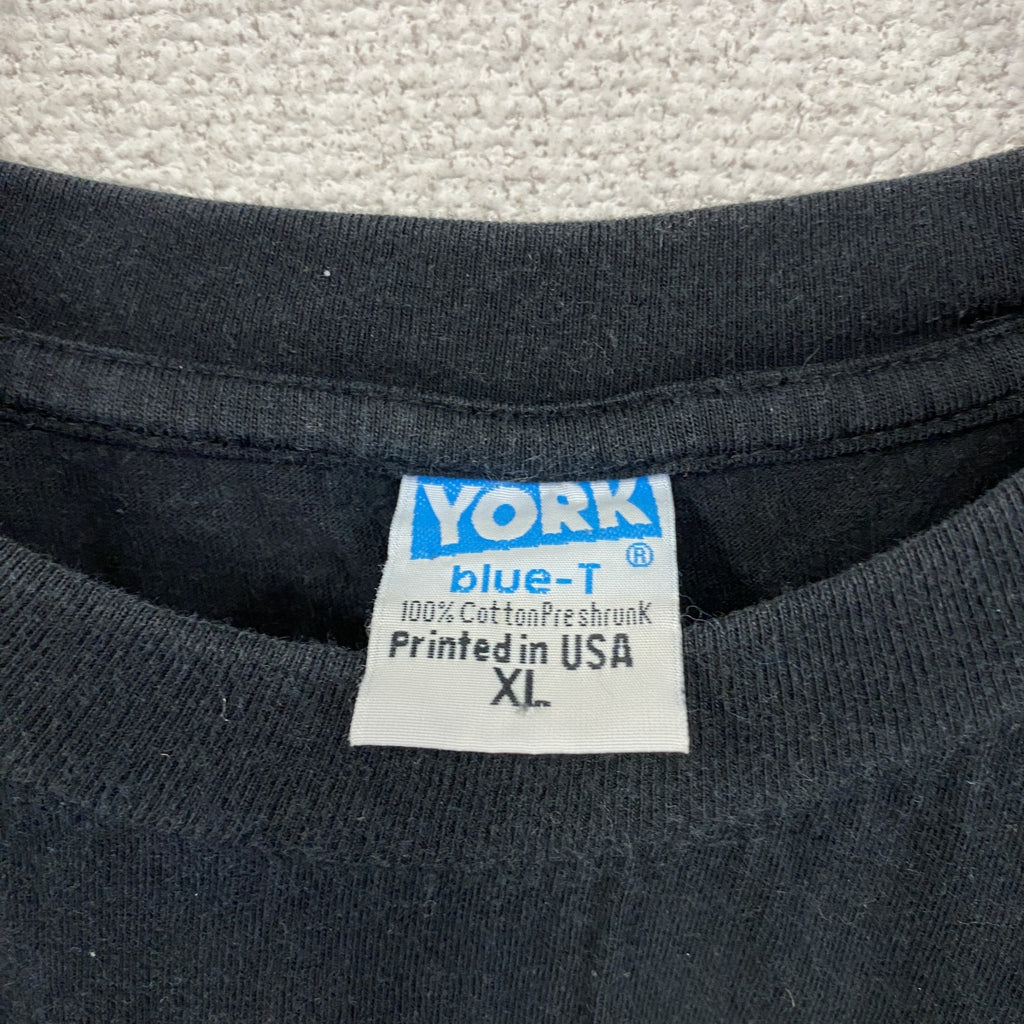 90s～　YORK　半袖プリントTシャツ　スーベニア　SAIPAN　ヴィンテージ　黒　ブラック　XLサイズ　古着