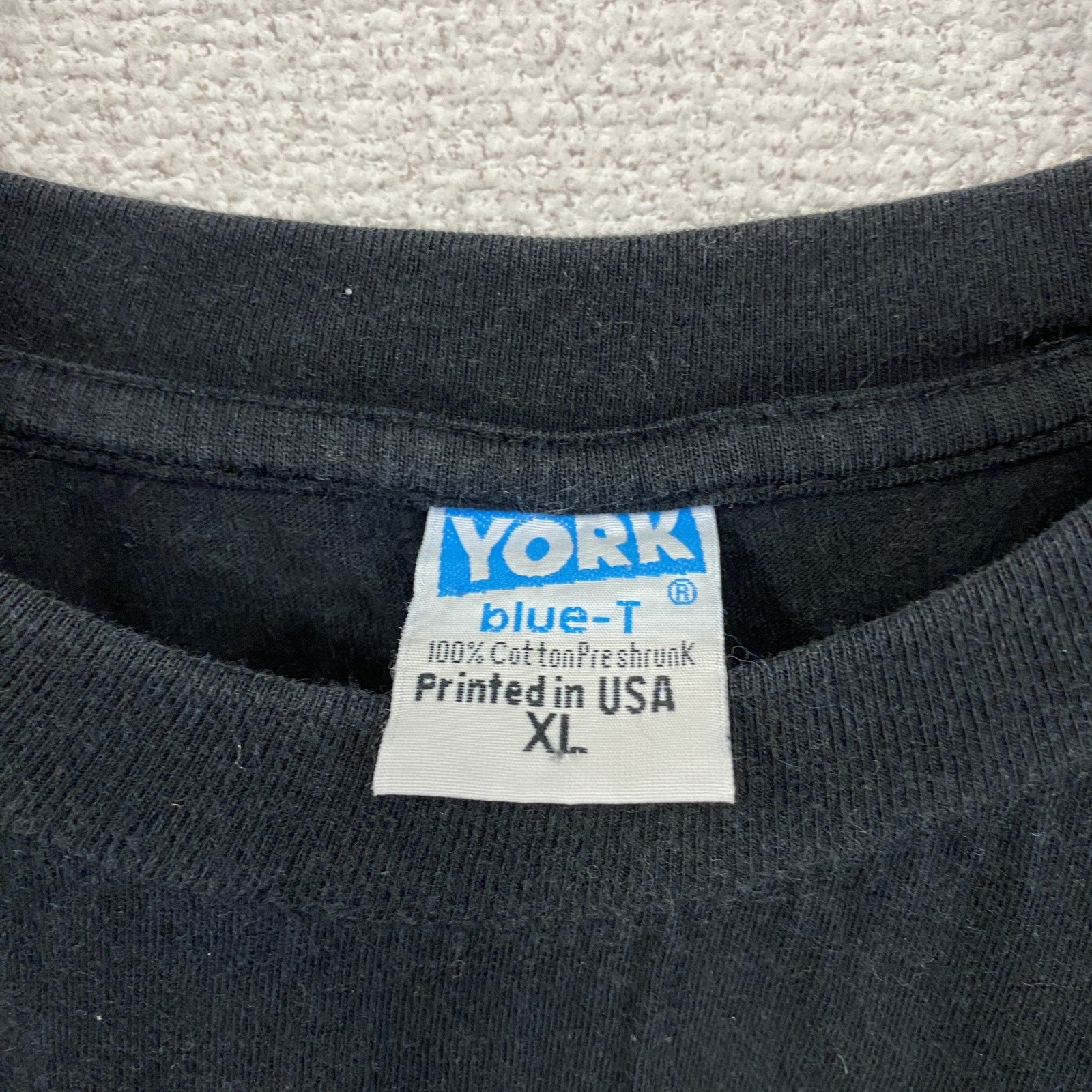 90s～　YORK　半袖プリントTシャツ　スーベニア　SAIPAN　ヴィンテージ　黒　ブラック　XLサイズ　古着