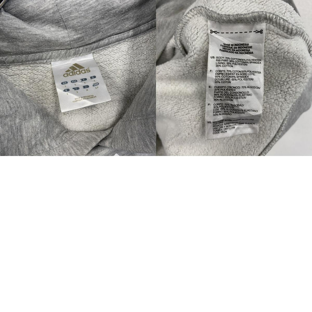 00s　adidas　アディダス　スウェットパーカー/フーディー　パフォーマンスロゴ　ヴィンテージ　灰色　グレー　Sサイズ　古着