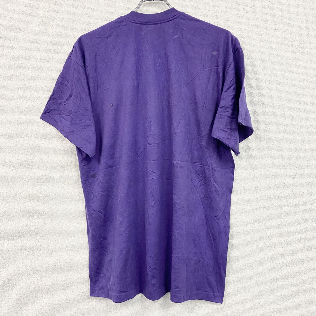 80s　SPORTSMAN　半袖プリントTシャツ　ヴィンテージ　シングルステッチ　紫　パープル　XLサイズ　古着
