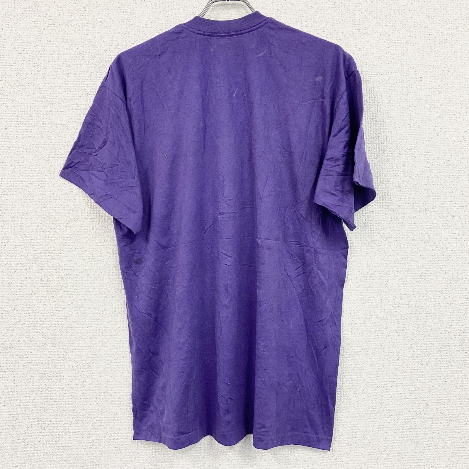 80s　SPORTSMAN　半袖プリントTシャツ　ヴィンテージ　シングルステッチ　紫　パープル　XLサイズ　古着