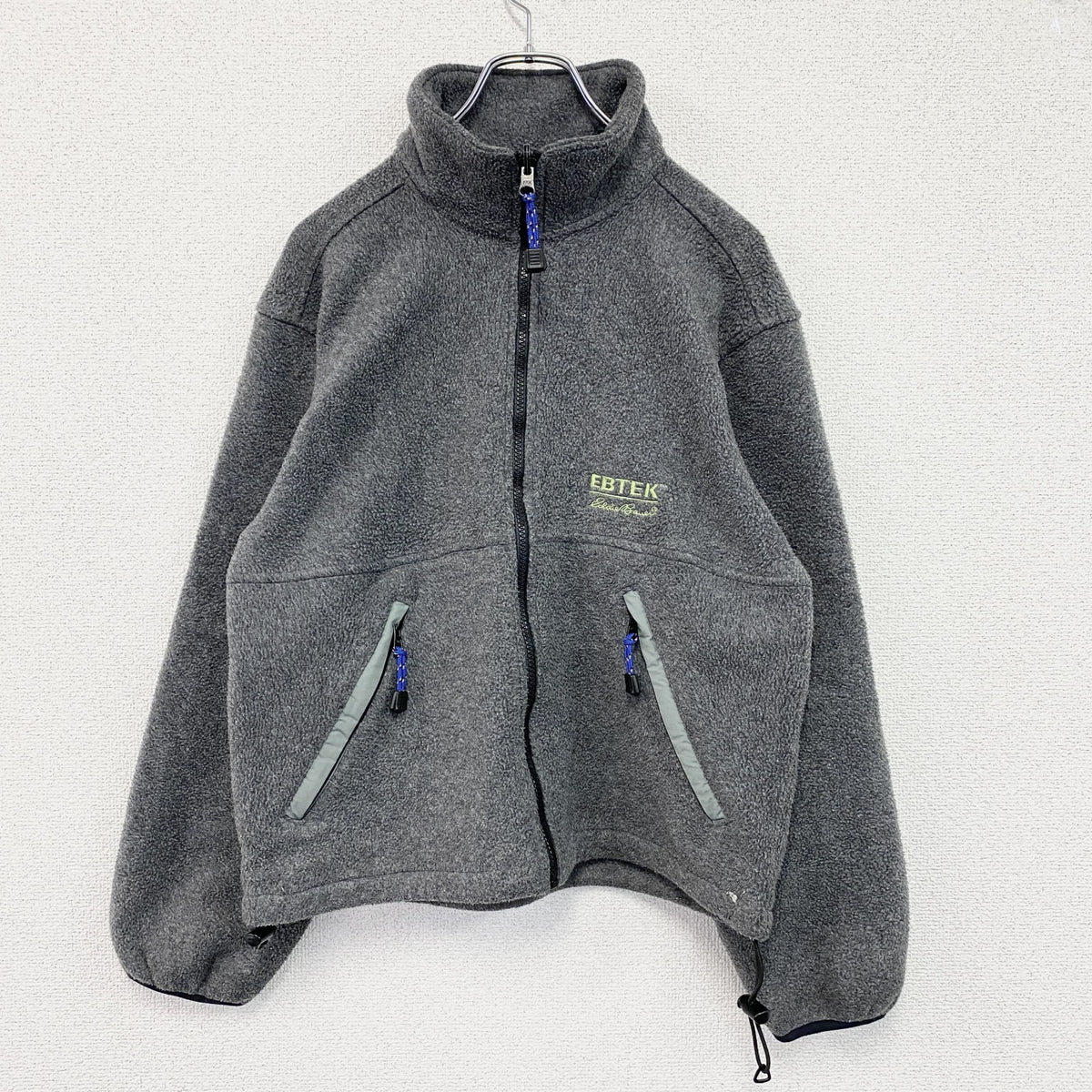 90s　Eddie Bauer　エディーバウアー　EBTEK　エブテック　フルジップフリースジャケット/ボアジャケット　ポーラテック　USA製　グレー　XSサイズ　古着