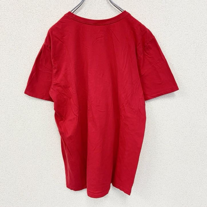 NIKE　ナイキ　半袖カレッジプリントTシャツ　オハイオ州大学　フットボール　スウッシュロゴ　赤　レッド　Lサイズ　古着