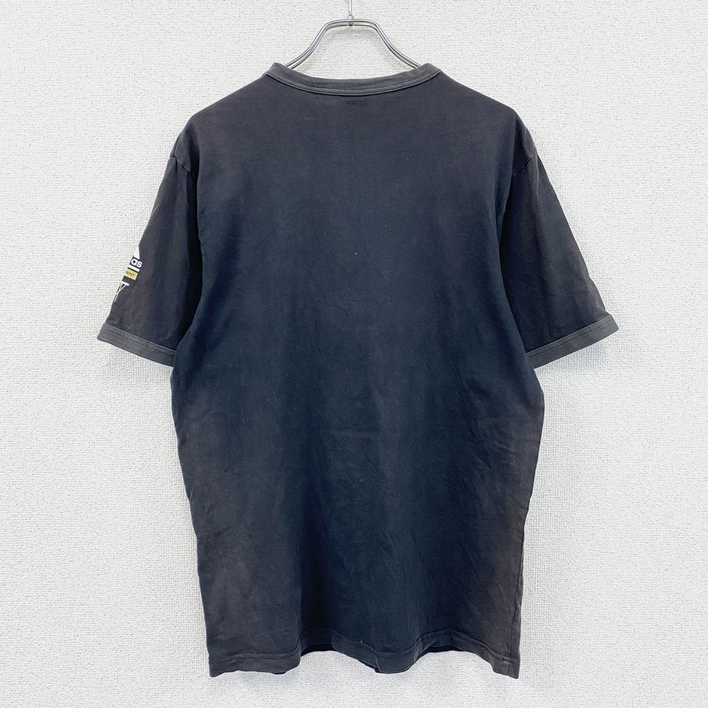 00s　adidas　アディダス　NBA　commander series　半袖リンガーTシャツ　黒　ブラック　Lサイズ　古着
