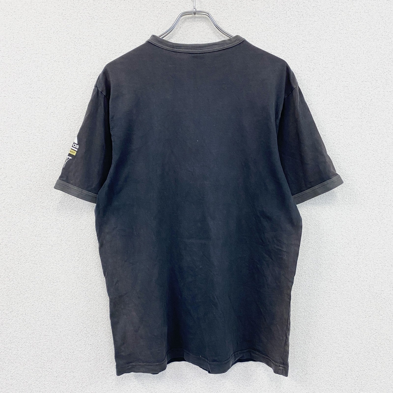00s　adidas　アディダス　NBA　commander series　半袖リンガーTシャツ　黒　ブラック　Lサイズ　古着