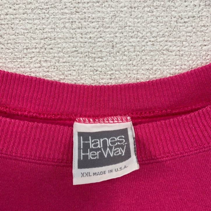 80s～　Hanes　ヘインズ　スウェット/トレーナー　ヴィンテージ　ラグランスリーブ　ピンク　2XLサイズ