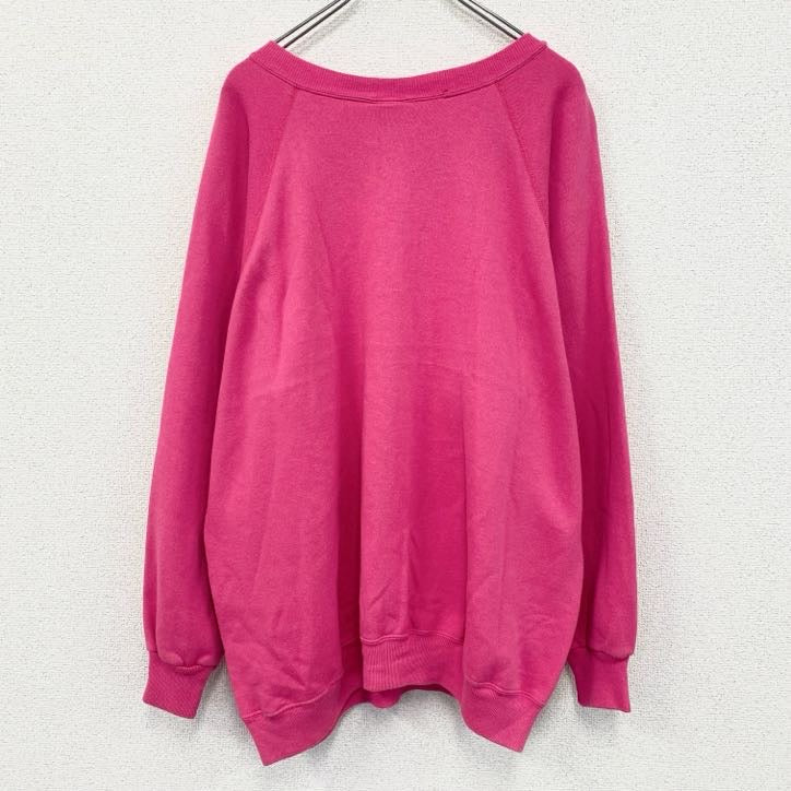 80s～　Hanes　ヘインズ　スウェット/トレーナー　ヴィンテージ　ラグランスリーブ　ピンク　2XLサイズ