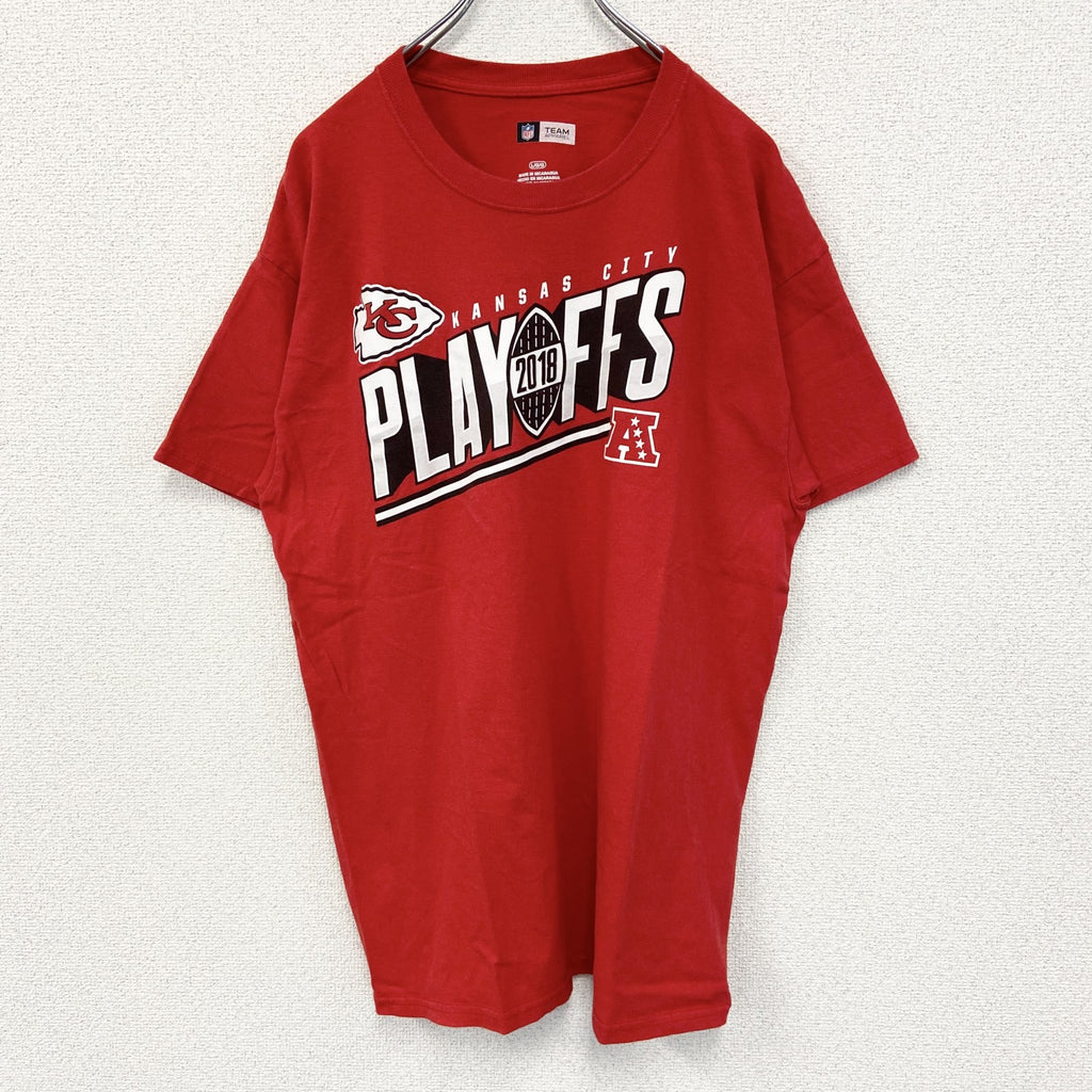 TEAM APPAREL　半袖プリントTシャツ　NFL　カンザスシティ チーフス　アメフト　KC　赤　レッド　Lサイズ　古着
