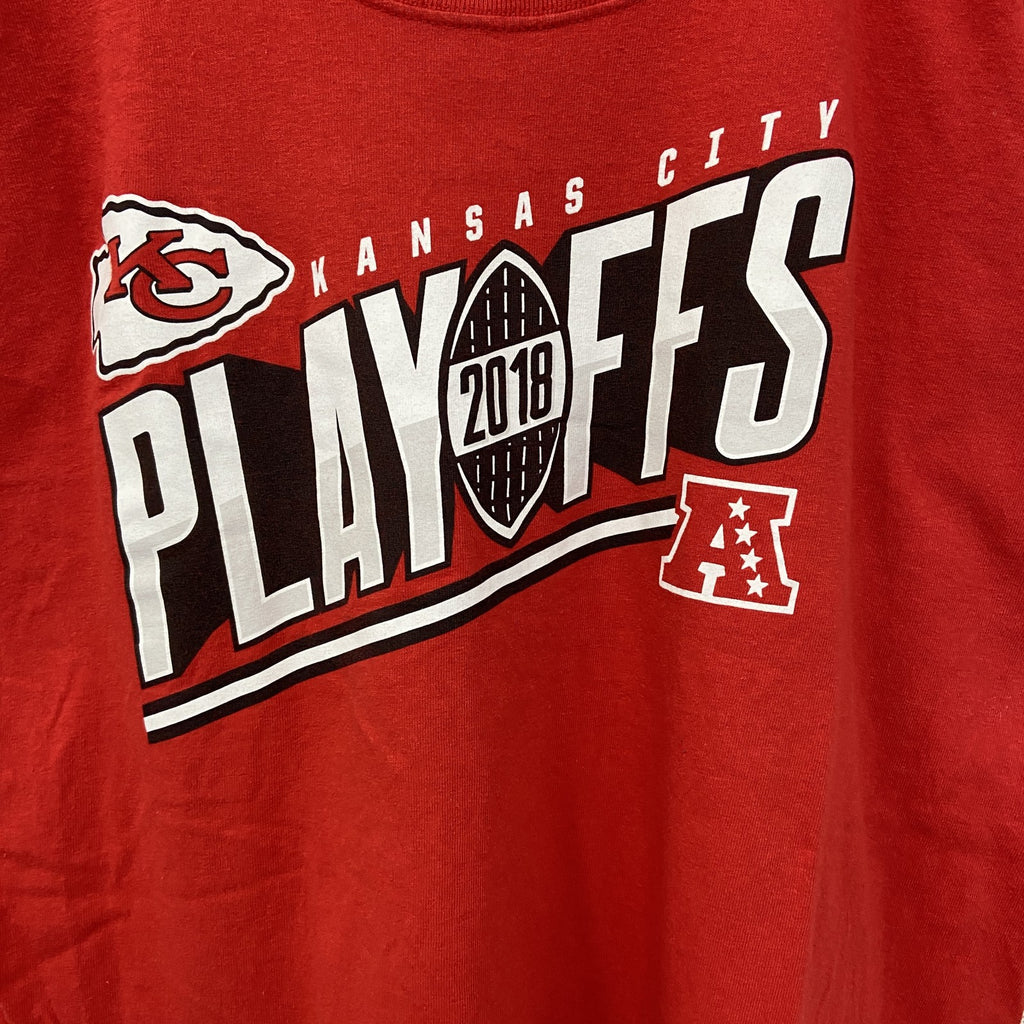 TEAM APPAREL　半袖プリントTシャツ　NFL　カンザスシティ チーフス　アメフト　KC　赤　レッド　Lサイズ　古着
