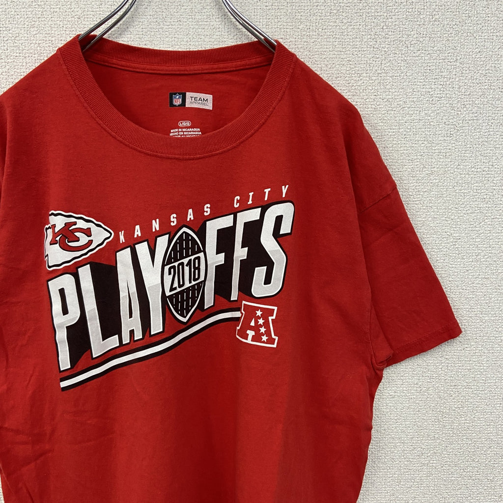 TEAM APPAREL　半袖プリントTシャツ　NFL　カンザスシティ チーフス　アメフト　KC　赤　レッド　Lサイズ　古着