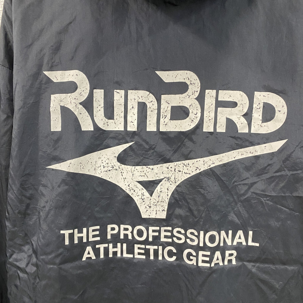 MIZUNO　ミズノ　RUNBIRD　ランバード　ナイロンプルオーバージャケット　デカロゴ　黒　ブラック　0サイズ　古着