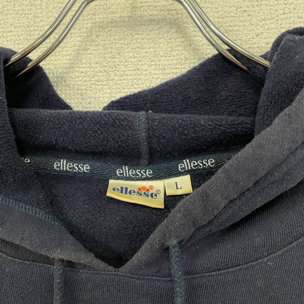～00s　ellesse　エレッセ　スウェットパーカー/フーディー　紺　ネイビー　ユーロヴィンテージ　Lサイズ　古着