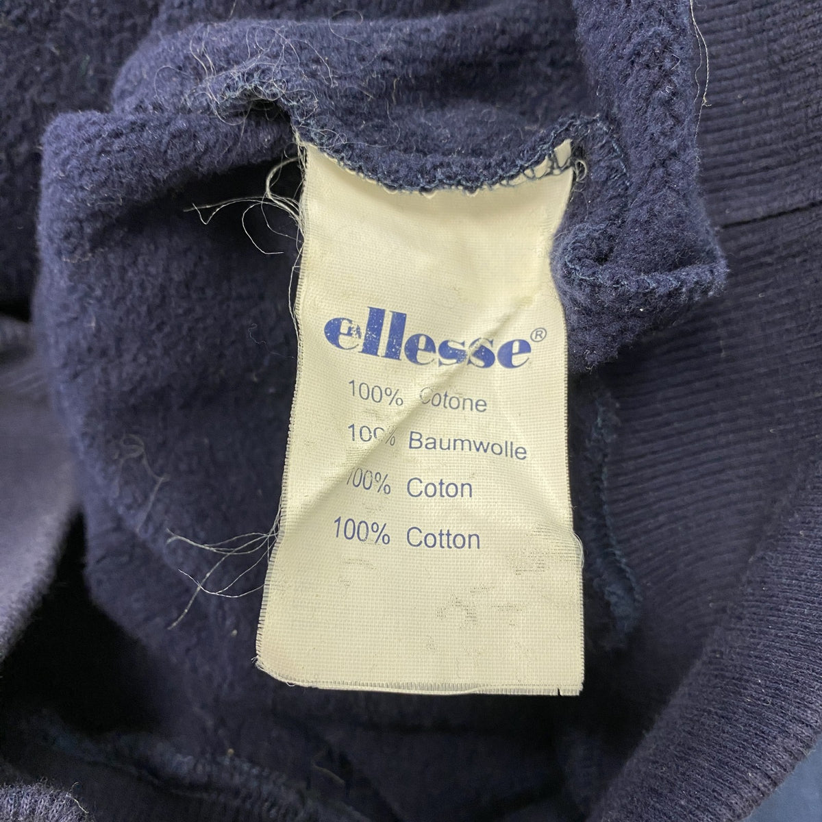 ～00s　ellesse　エレッセ　スウェットパーカー/フーディー　紺　ネイビー　ユーロヴィンテージ　Lサイズ　古着