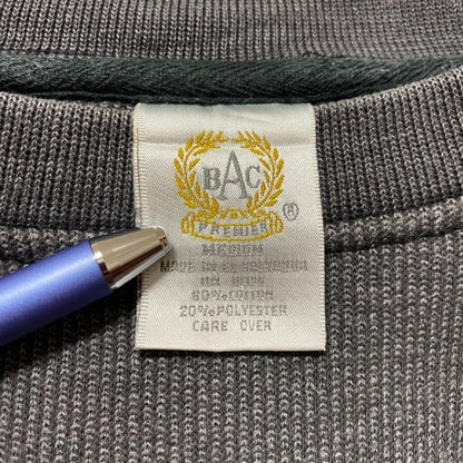 古着 used　BAC PREMIER　長袖刺繍スウェット　トレーナー　BUCKSHOT RACING　グレー　Mサイズ