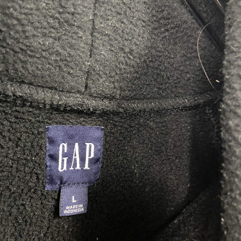GAP　ギャップ　フリース/トレーナー　黒　ブラック　Lサイズ スウェットトップス メンズ ポリエステル 古着
