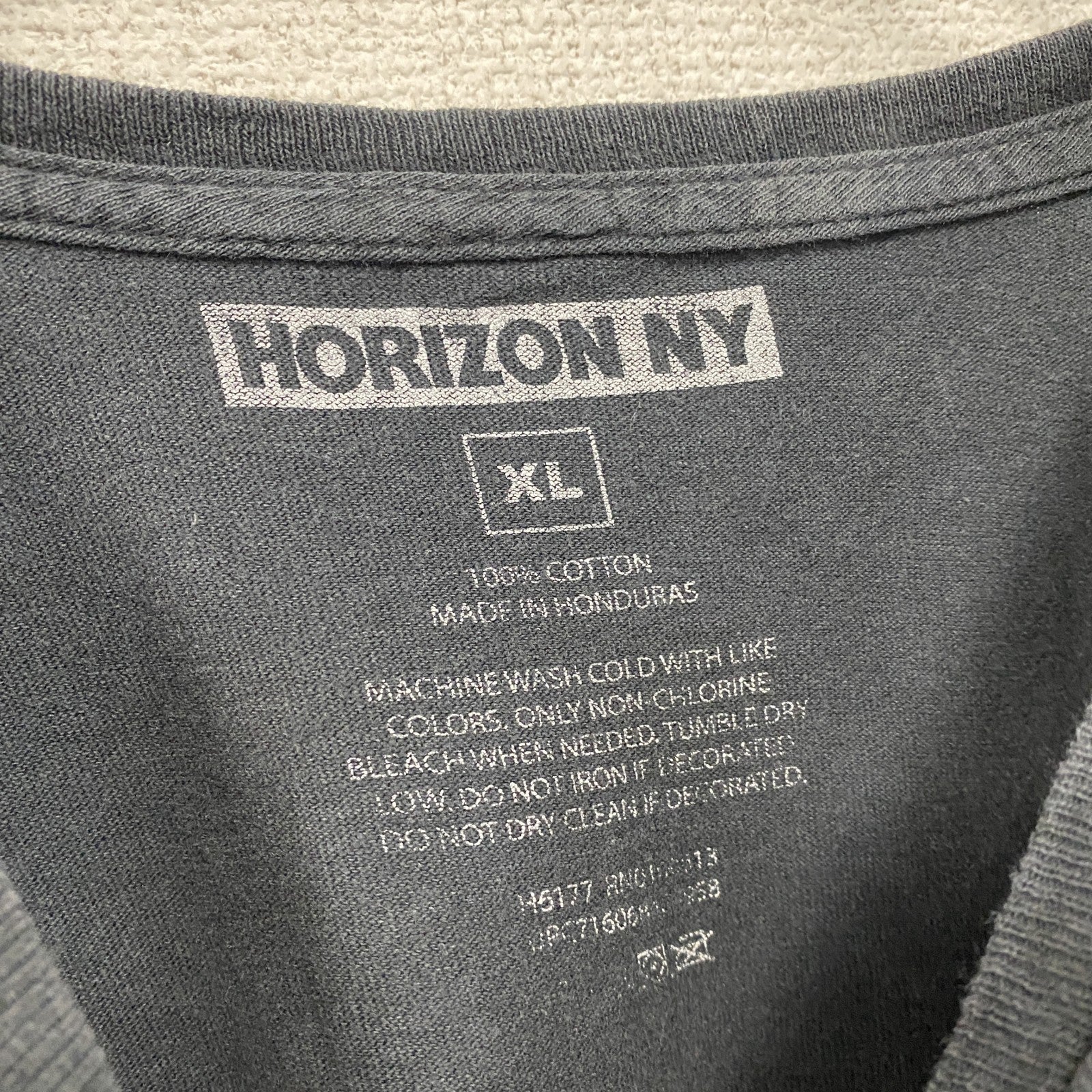 HORIZON NY　半袖プリントTシャツ　メッセージT　英字プリント　ビッグプリント　クルーネック　黒　ブラック　XLサイズ　古着