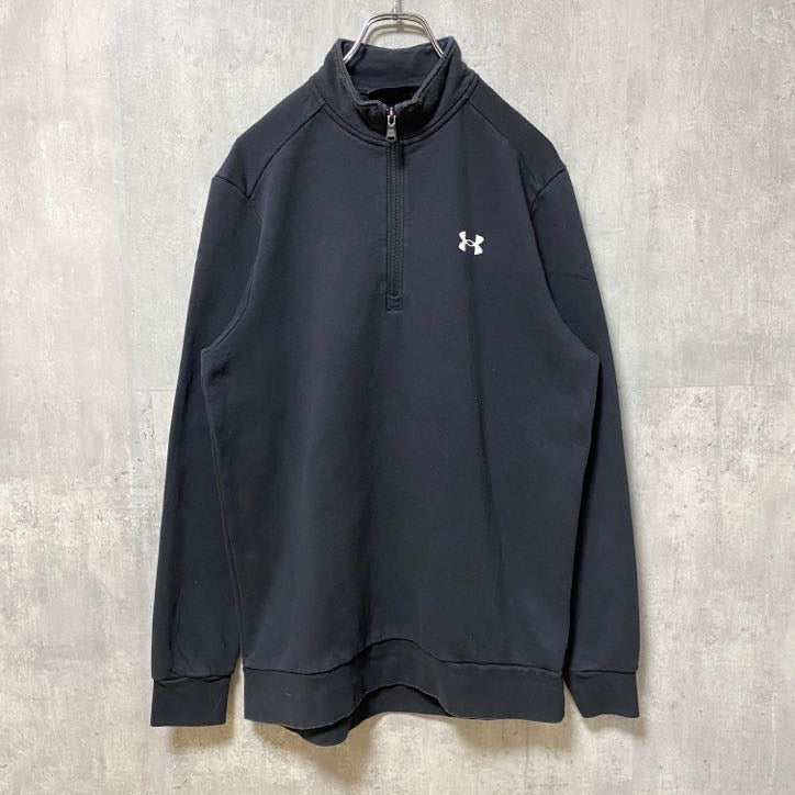 UNDER ARMOUR　アンダーアーマー　長袖ハーフジップスウェット　トレーナー　黒　ブラック　Mサイズ　古着
