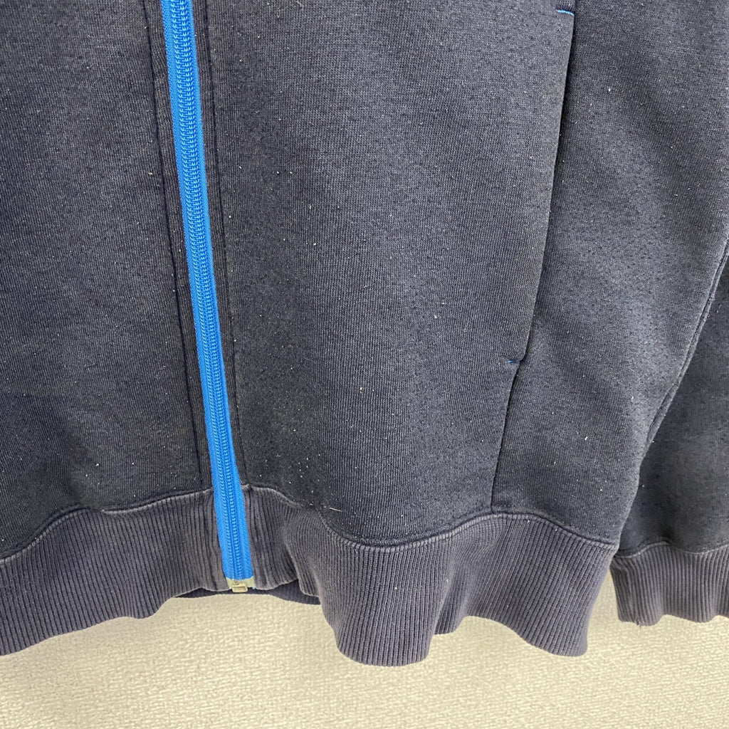 adidas　アディダス　フルジップスウェットパーカー/フーディー　ラグランスリーブ　紺　ネイビー　Lサイズ　古着