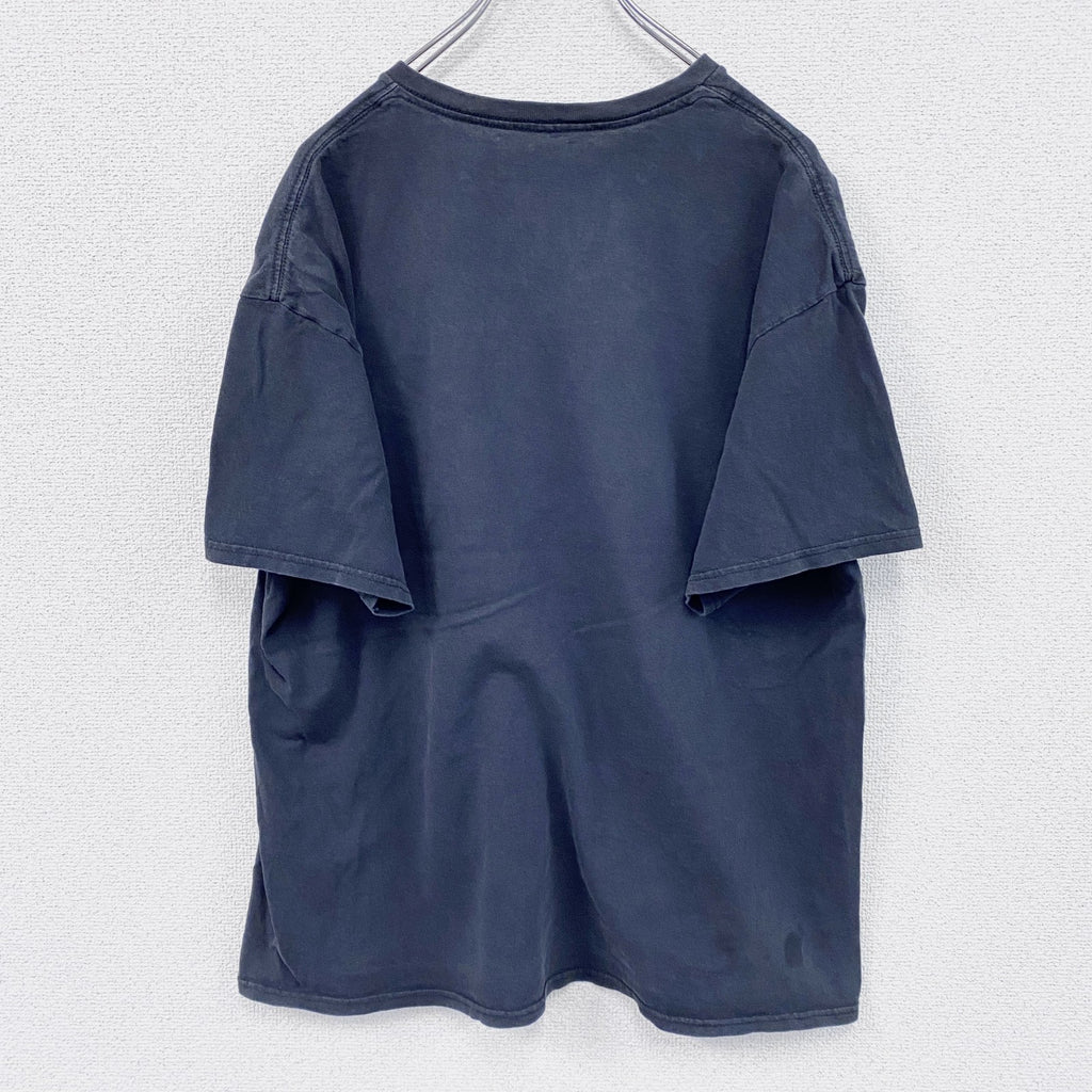 HORIZON NY　半袖プリントTシャツ　メッセージT　英字プリント　ビッグプリント　クルーネック　黒　ブラック　XLサイズ　古着
