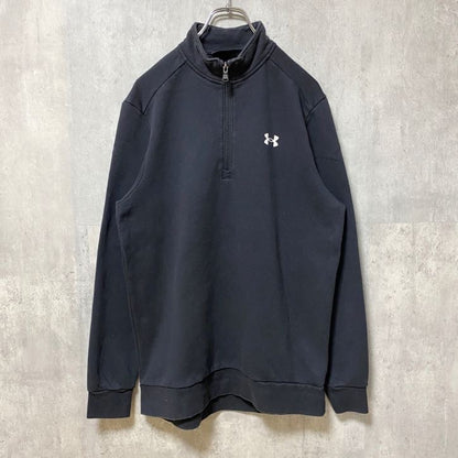 古着 used　UNDER ARMOUR　アンダーアーマー　長袖ハーフジップスウェット　トレーナー　黒　ブラック　Mサイズ