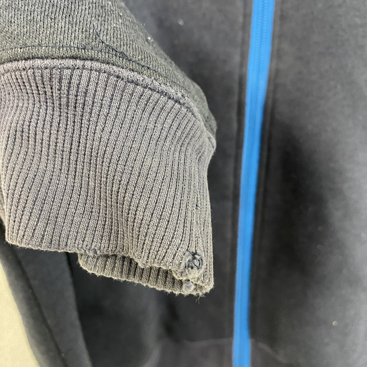 adidas　アディダス　フルジップスウェットパーカー/フーディー　ラグランスリーブ　紺　ネイビー　Lサイズ　古着
