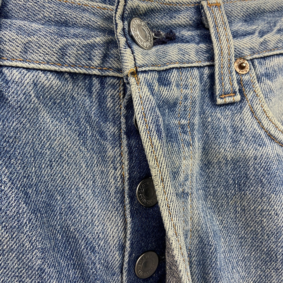 Levi's　リーバイス　501　リメイクデニムスカート/ミニスカート　ボタンフライ　インディゴ　W30サイズ　古着
