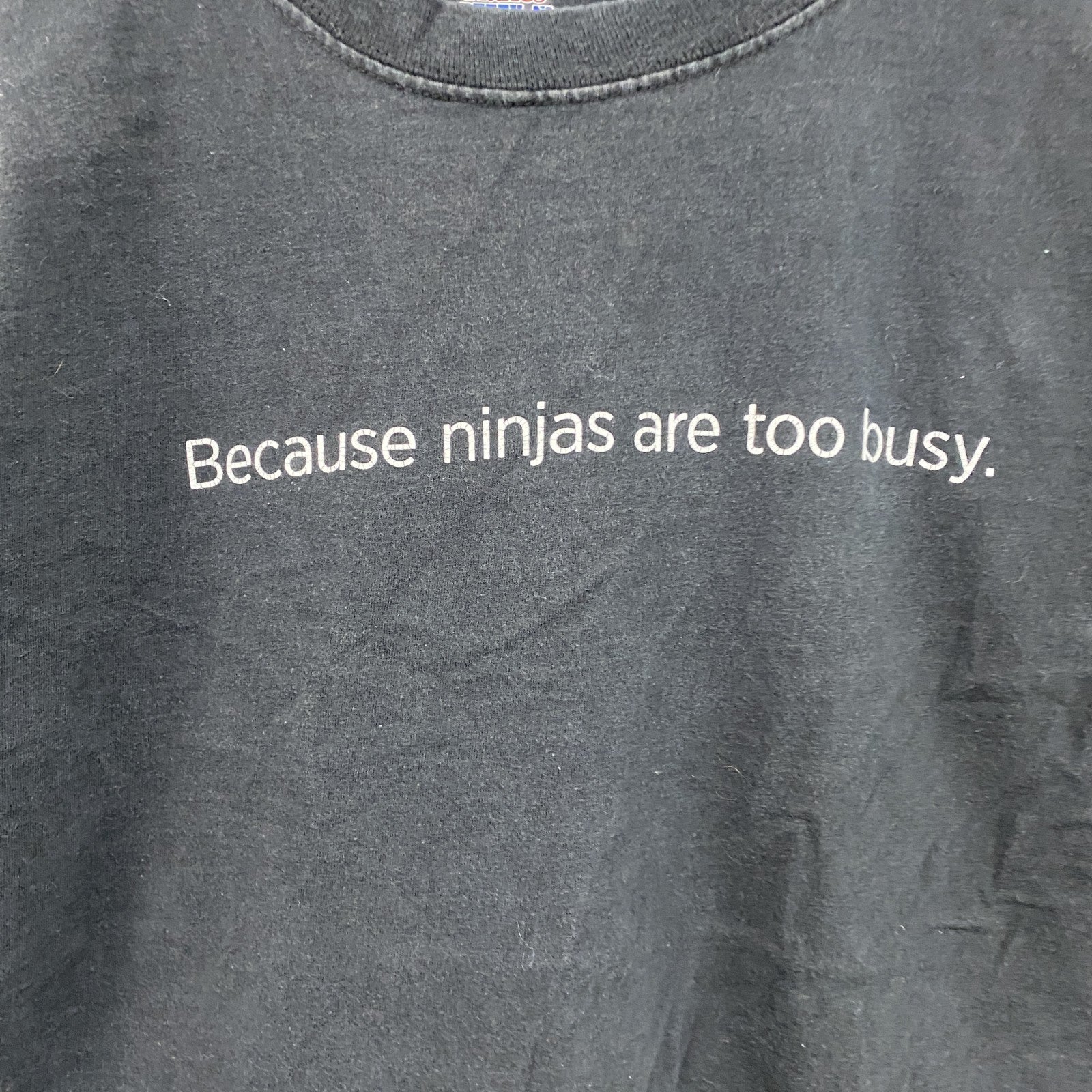 Hanes　ヘインズ　半袖メッセージプリントTシャツ　黒　ブラック　Mサイズ　古着