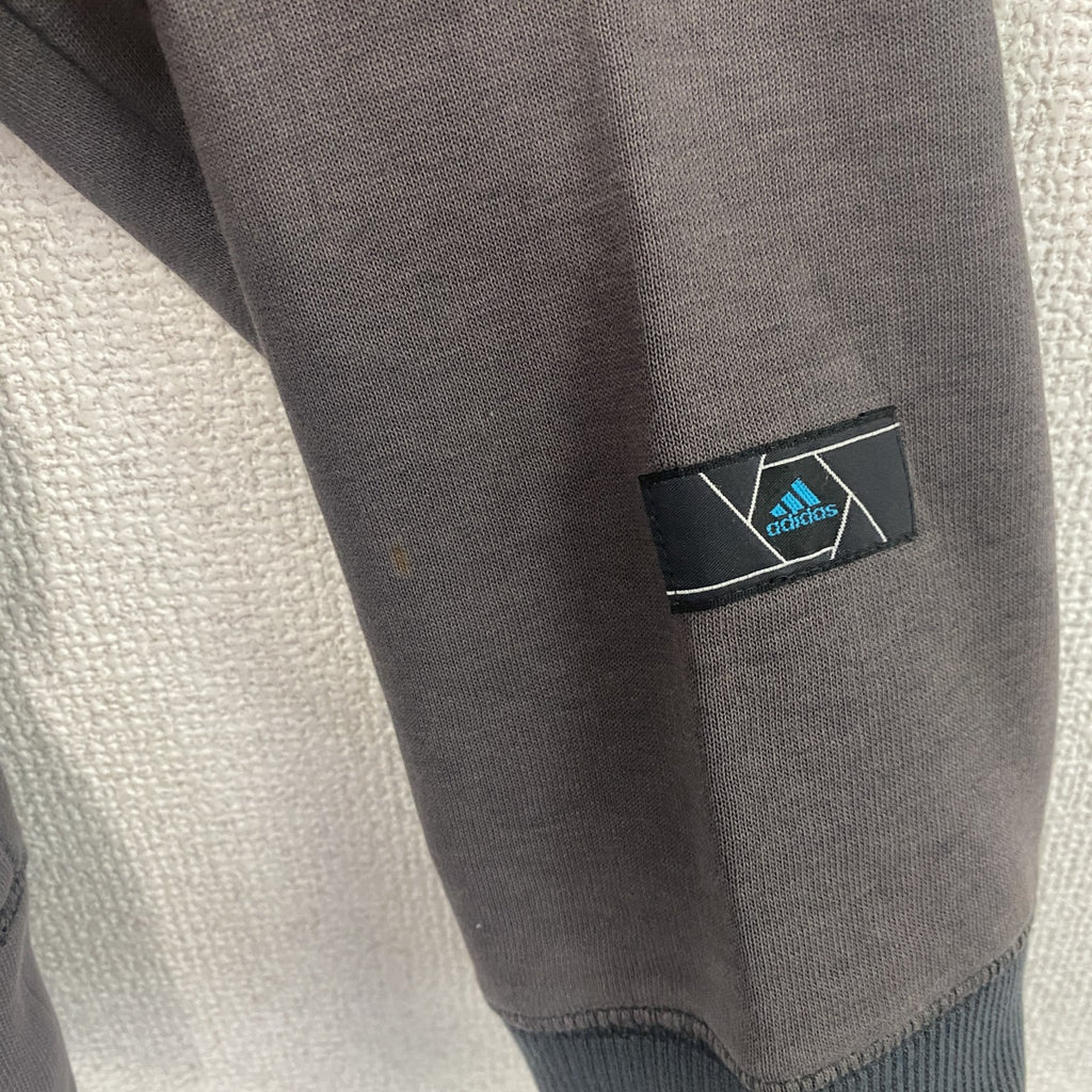 00s　adidas　アディダス　スウェット/トレーナー　ロゴ　チャコールグレー　Sサイズ スウェットトップス メンズ 古着