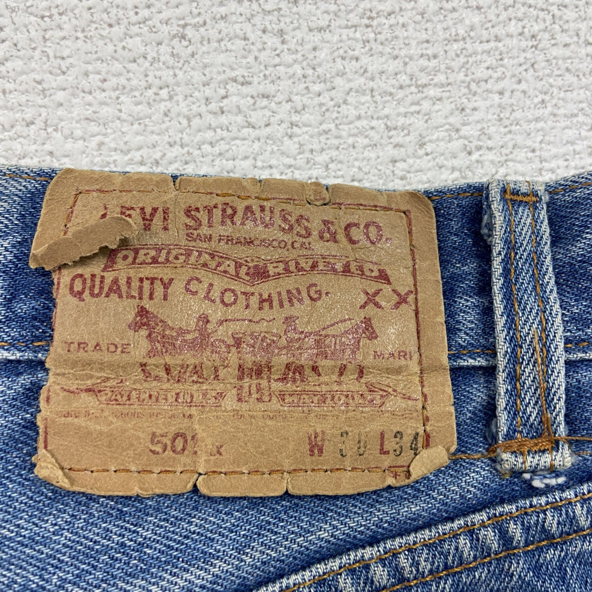 Levi's　リーバイス　501　リメイクデニムスカート/ミニスカート　ボタンフライ　インディゴ　W30サイズ　古着