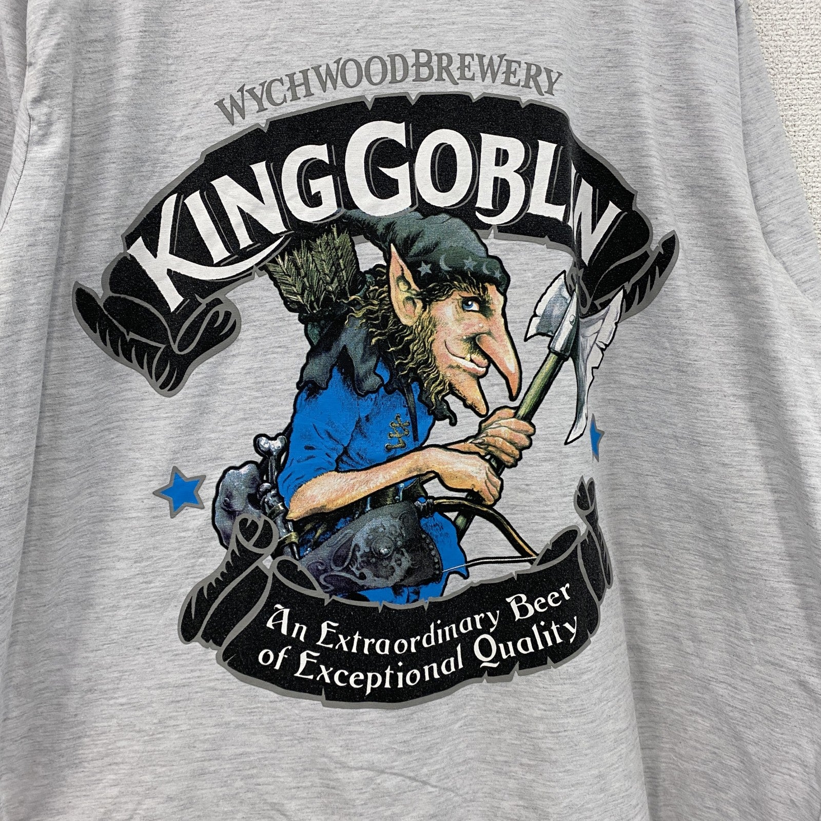 HOBGOBLIN　Wychwood Brewery　半袖プリントTシャツ　キングゴブリン　霜降りグレー　XLサイズ　古着