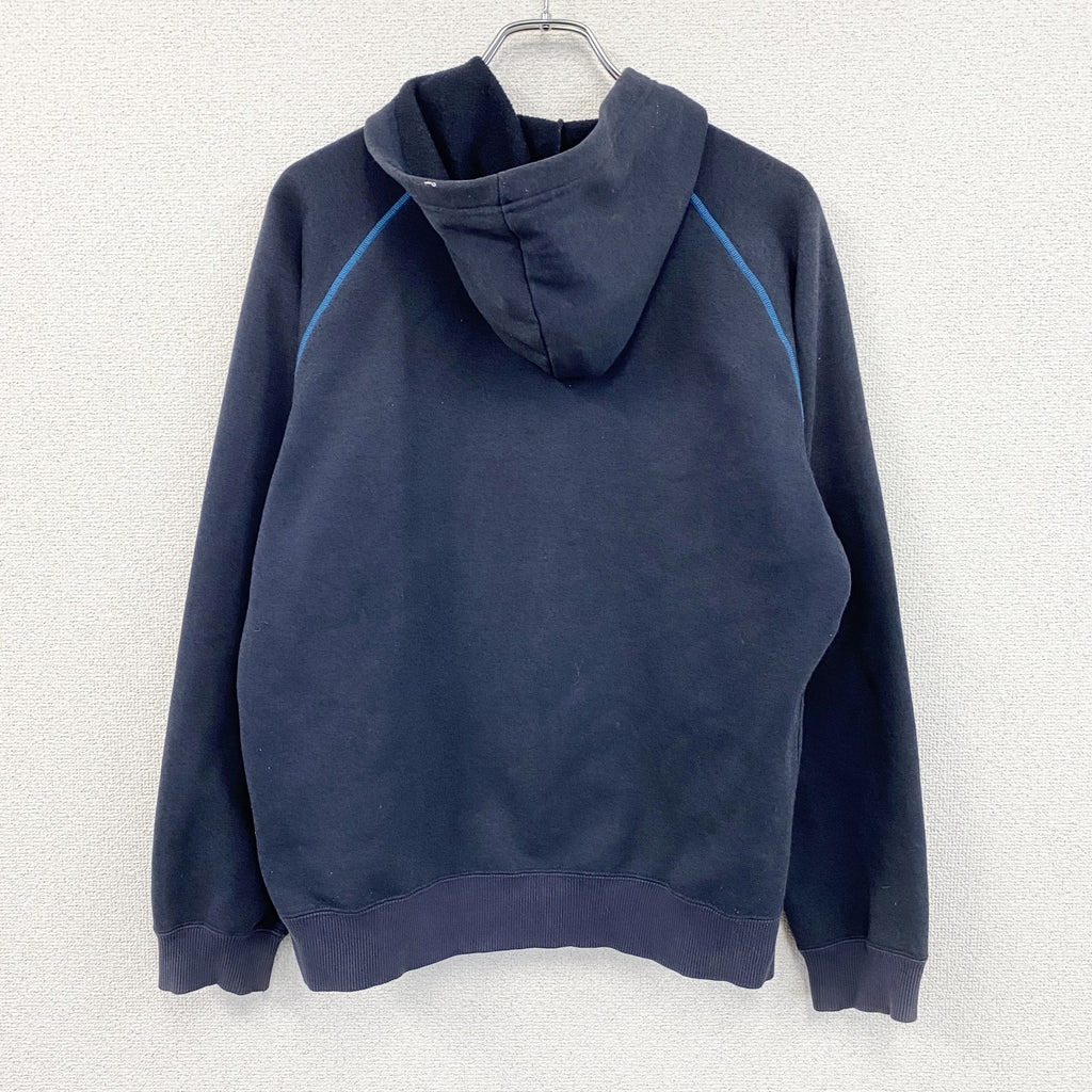 adidas　アディダス　フルジップスウェットパーカー/フーディー　ラグランスリーブ　紺　ネイビー　Lサイズ　古着