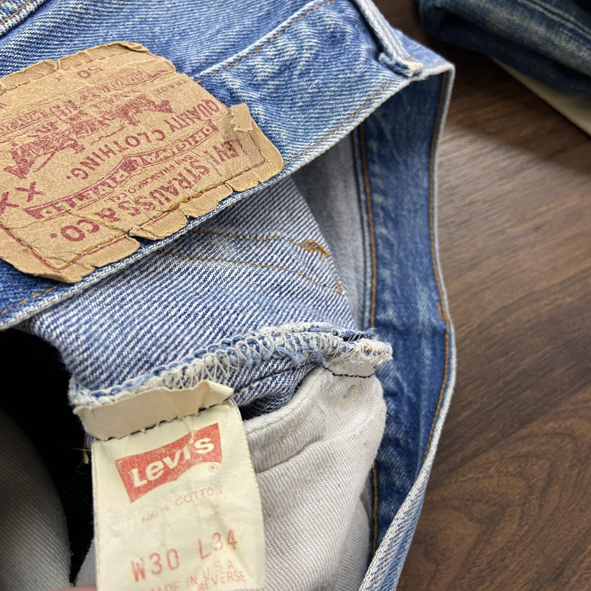 Levi's　リーバイス　501　リメイクデニムスカート/ミニスカート　ボタンフライ　インディゴ　W30サイズ　古着